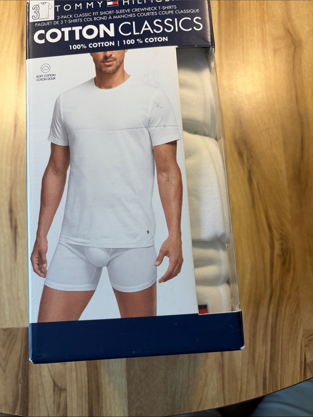 Tommy Hilfiger White Cotton Classics Crewneck Tee Pack Size L